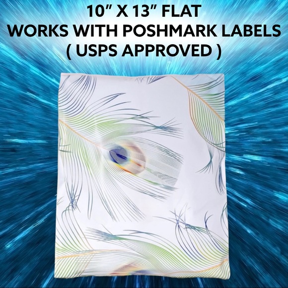 25 10X13 Peacock Feathers Poly Mailers PRICE IS FIRM - Picture 2 of 6